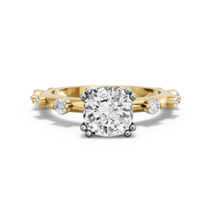 Image for Square Cushion Vintage Basket Ring with Floating Station band