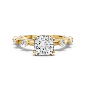 Image for Square Cushion Vintage Basket Ring with Floating Station band