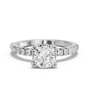 Image for Cushion Vintage Basket Ring with French Pave band
