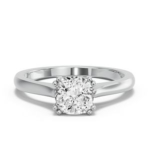 Image for Cushion Vintage Basket Ring with Knife Edge Cathedral band
