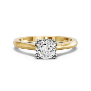 Image for Cushion Vintage Basket Ring with Knife Edge Cathedral band