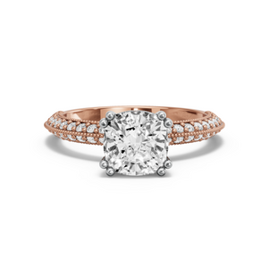Image for Cushion Vintage Basket Ring with Knife Edge Pave band