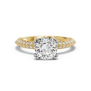 Image for Cushion Vintage Basket Ring with Knife Edge Pave band