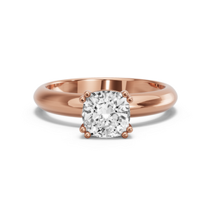 Image for Square Cushion Vintage Basket Ring with Knife Edge Solitaire band