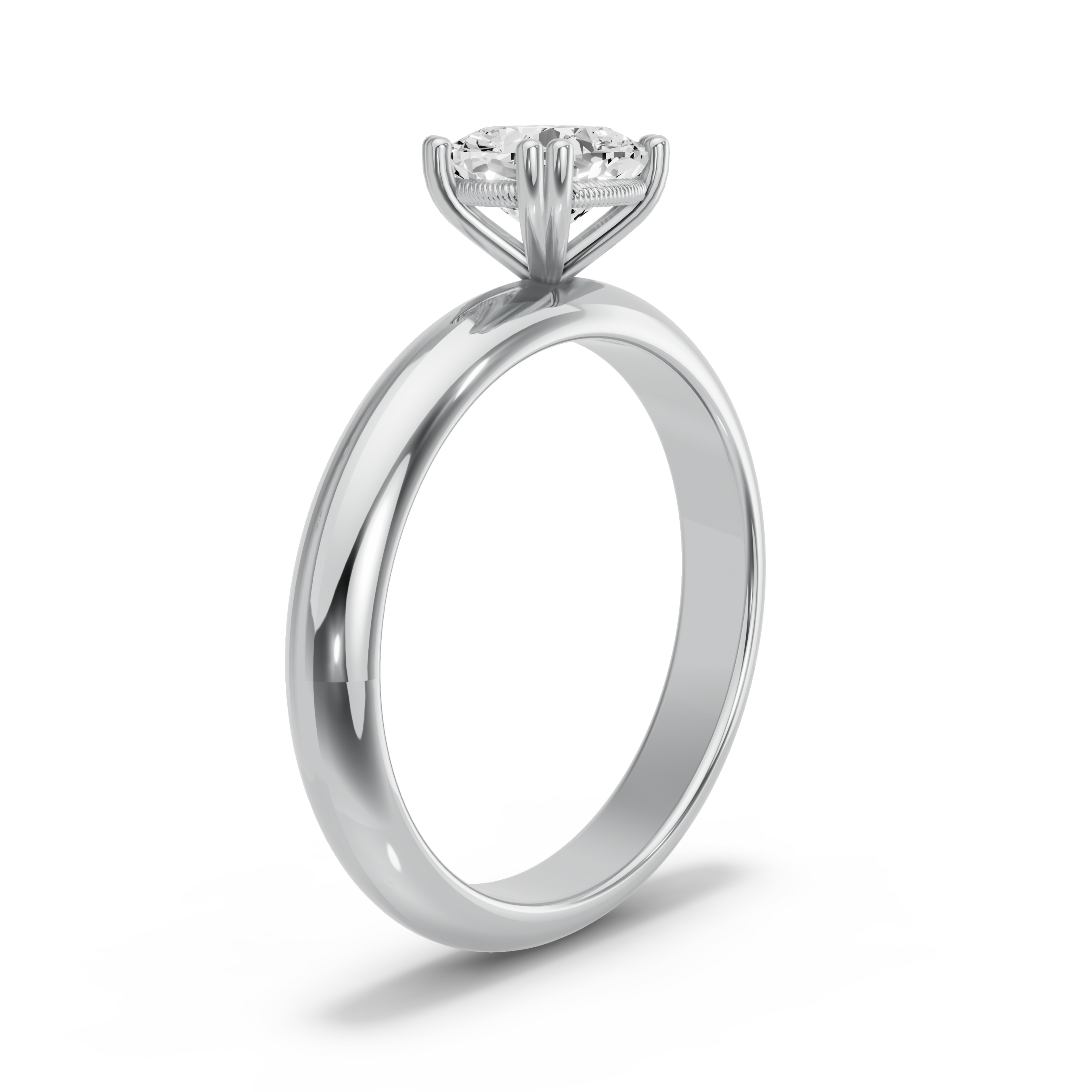 Image for Square Cushion Vintage Basket Ring with Knife Edge Solitaire band in 950 Platinum