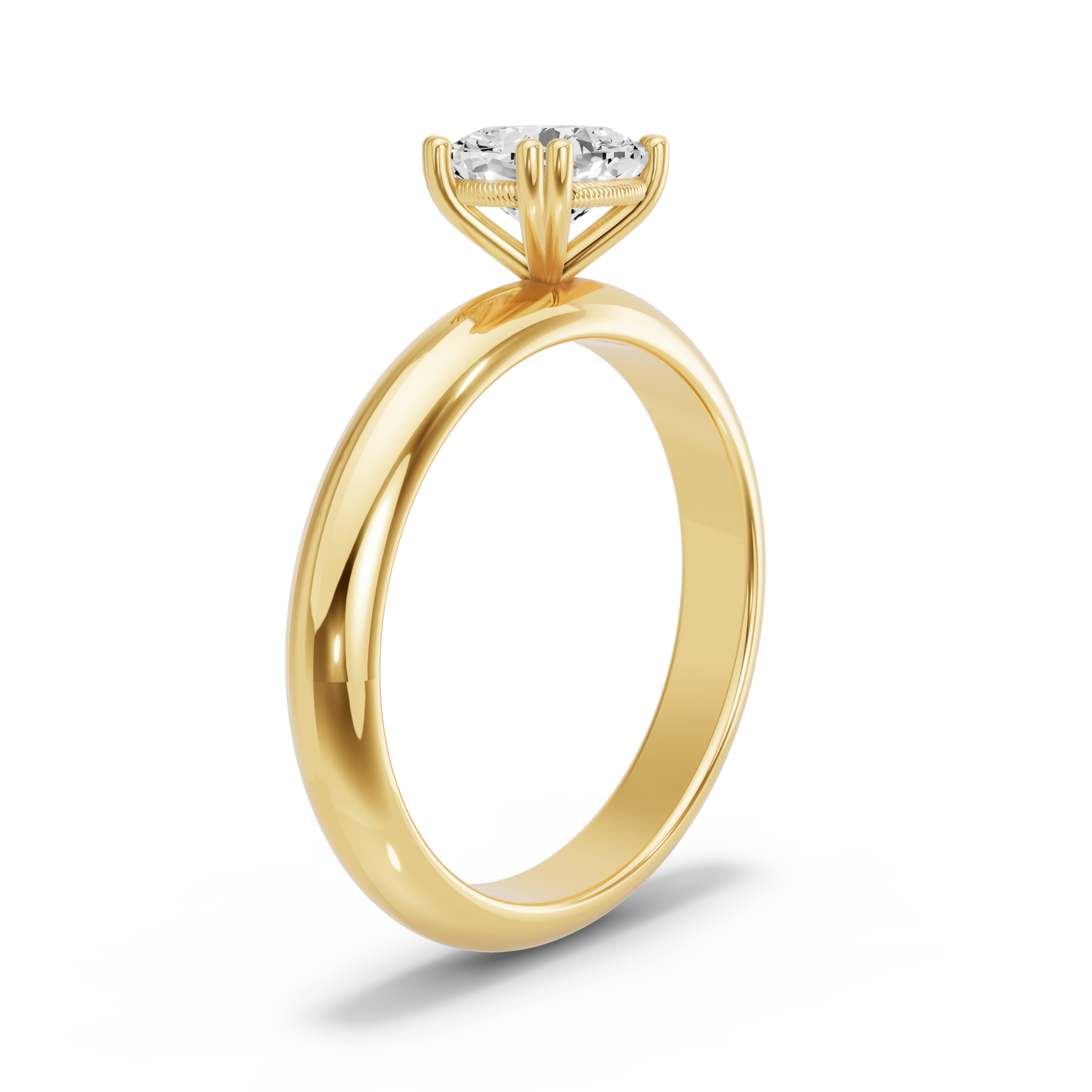 Image for Square Cushion Vintage Basket Ring with Knife Edge Solitaire band in 14K Yellow Gold