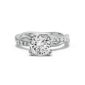 Image for Cushion Vintage Basket Ring with Rope Pave band