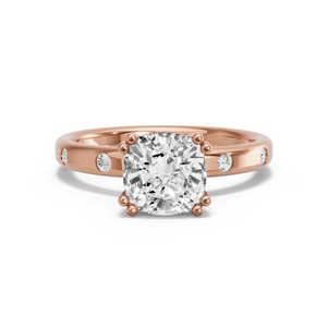 Image for Cushion Vintage Basket Ring with Sleek Accent band