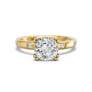 Image for Cushion Vintage Basket Ring with Sleek Accent band