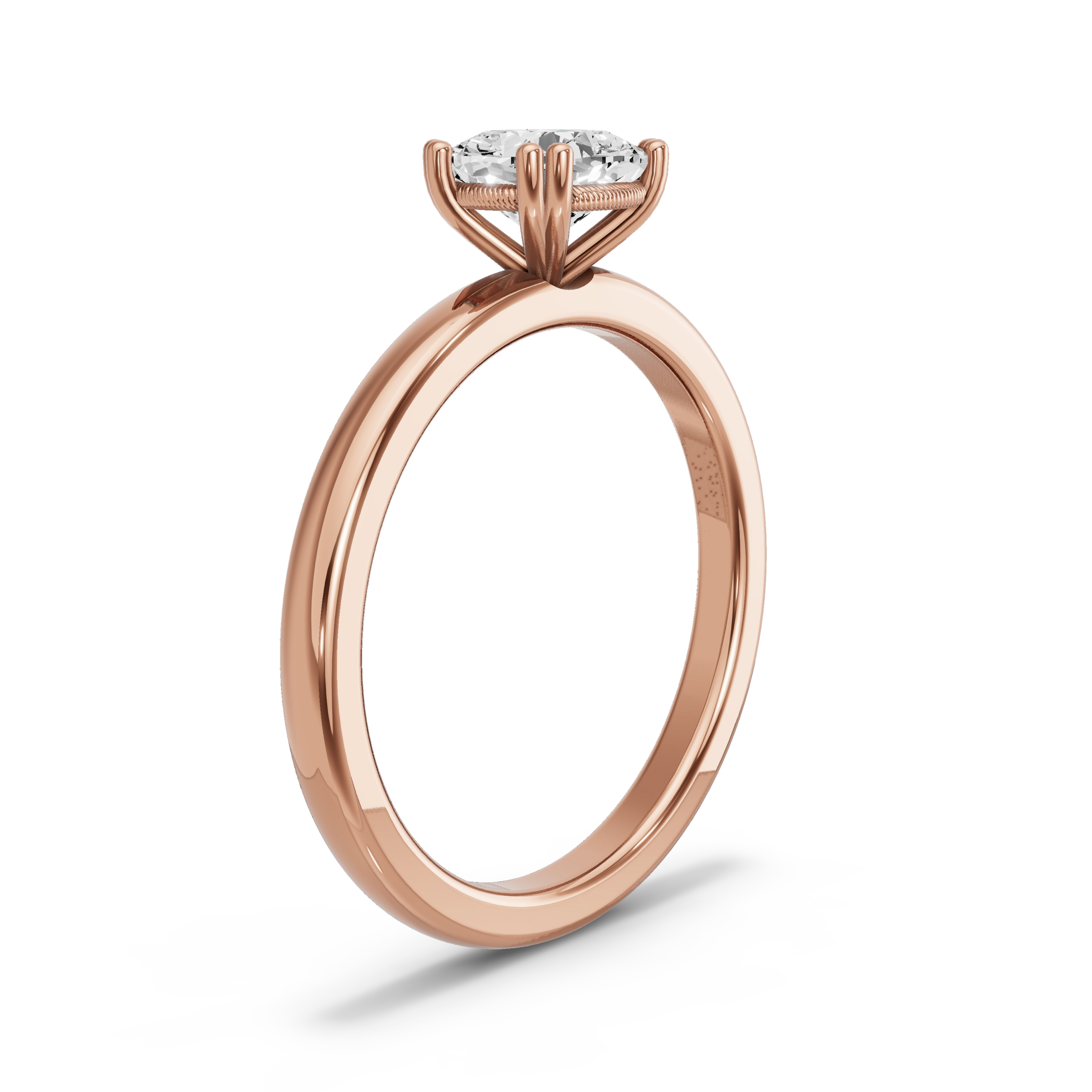 Image for Square Cushion Vintage Basket Ring with Solitaire band in 18K Rose Gold