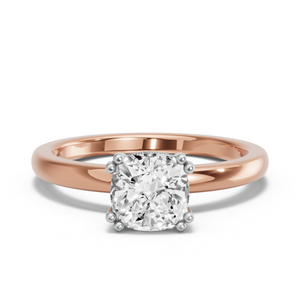 Image for Square Cushion Vintage Basket Ring with Solitaire band