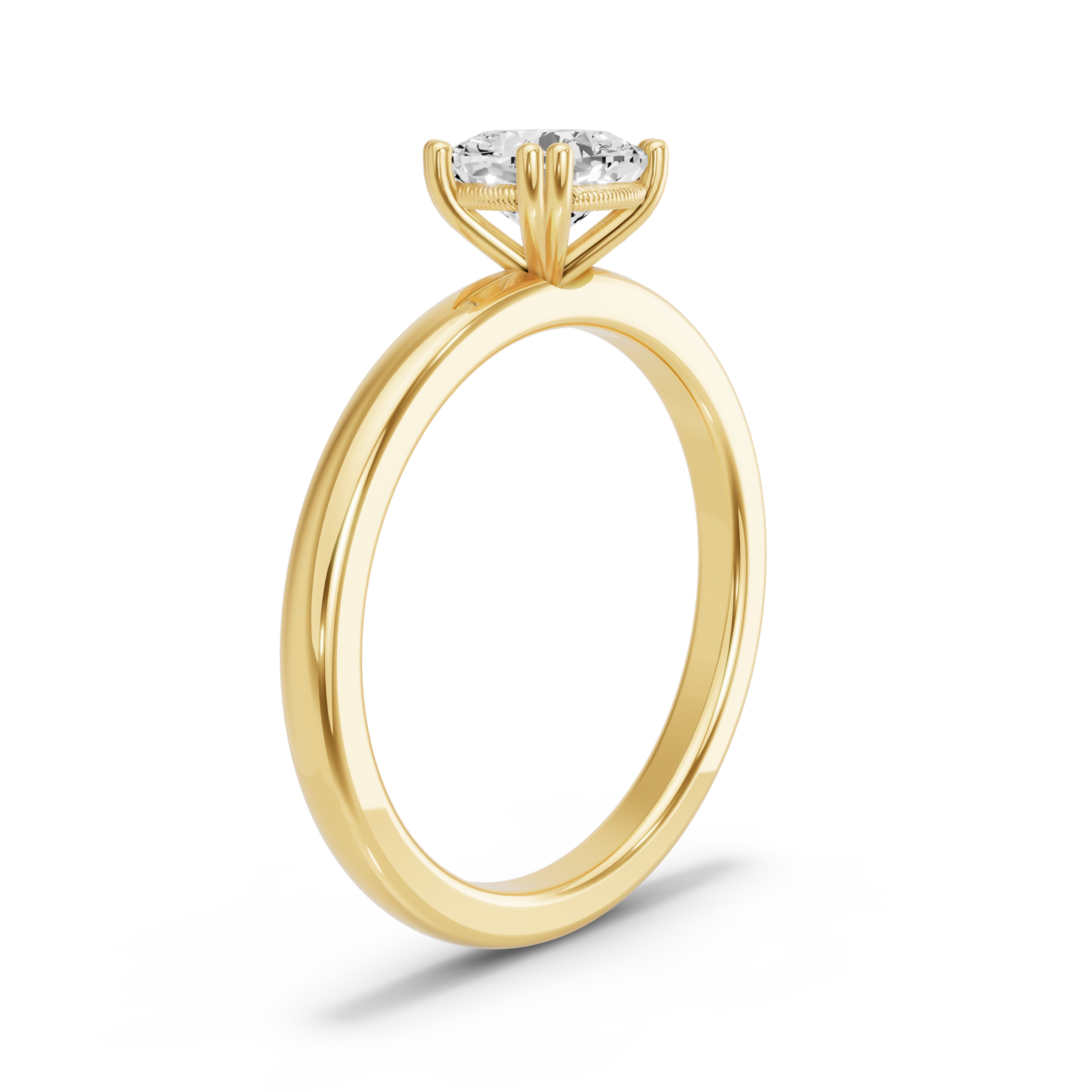 Image for Square Cushion Vintage Basket Ring with Solitaire band in 14K Yellow Gold