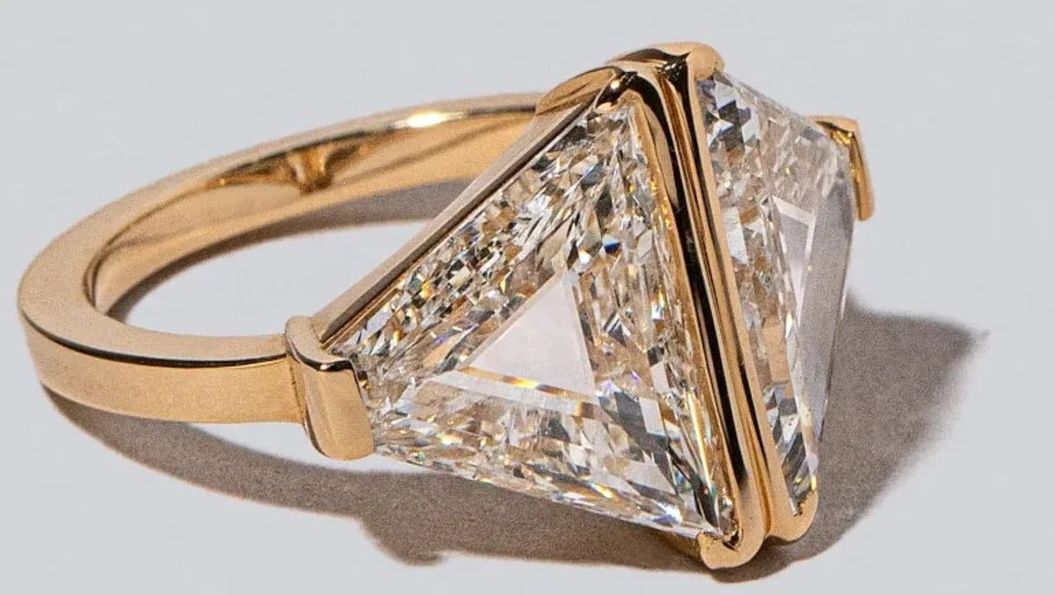 Custom Order for Alessia | Triangular Step Cut Diamond Ring, Necklace & Future Earrings | IGI Certified