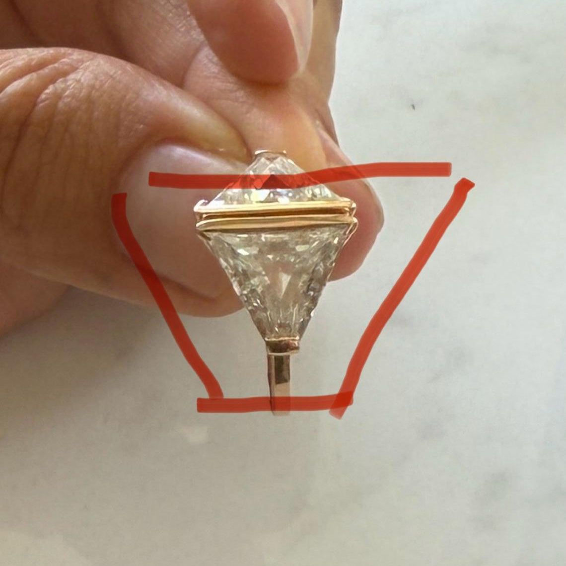 Custom Order for Alessia | Triangular Step Cut Diamond Ring, Necklace & Future Earrings | IGI Certified