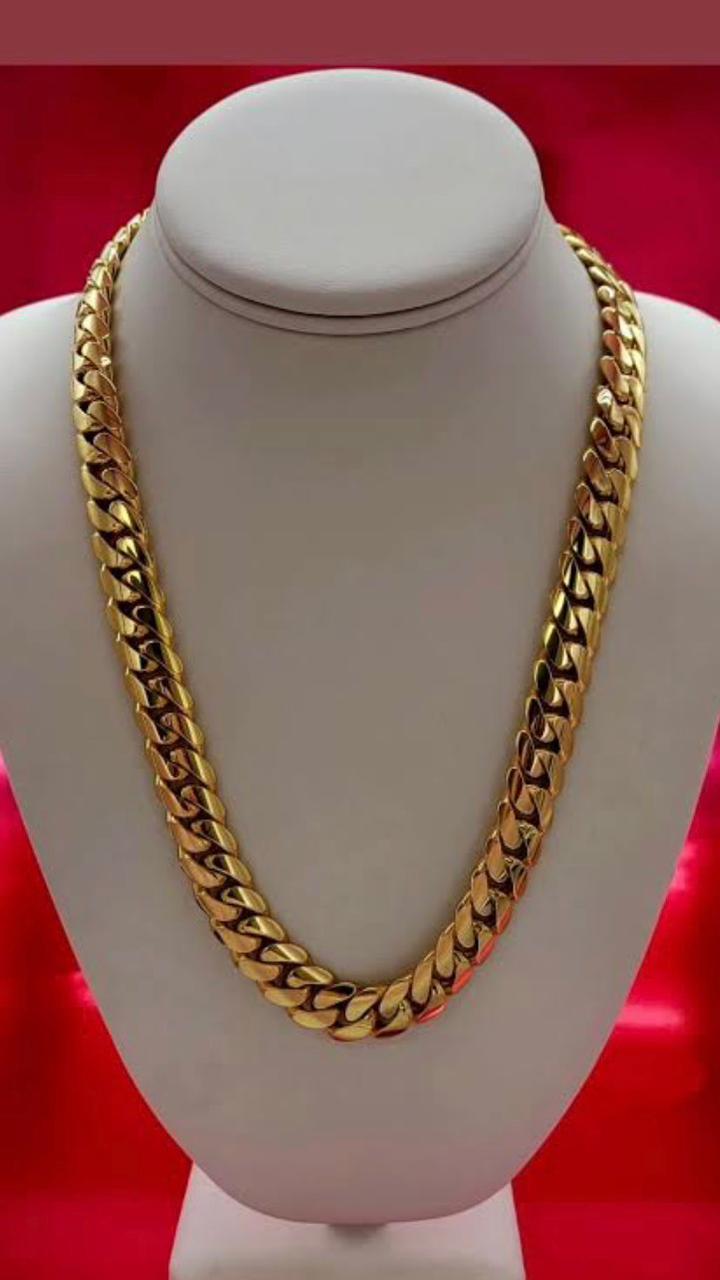 Custom Order - Leo | Cubin Chain | 14K Yellow Gold | Length 22 Inches | Width 12MM