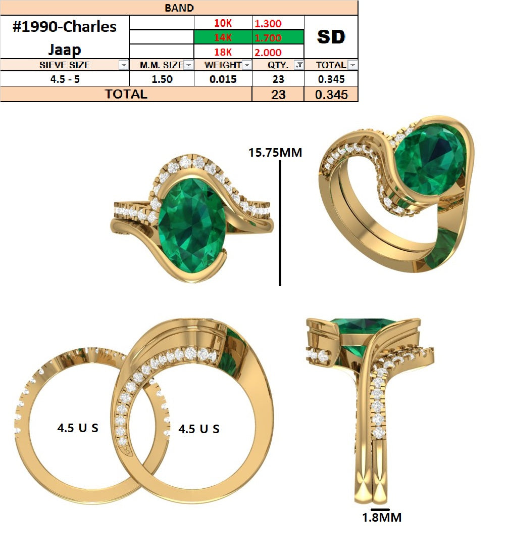 Custom Order - Chase Jaap - Wedding Band | 14k Yellow Gold | 4.5 US