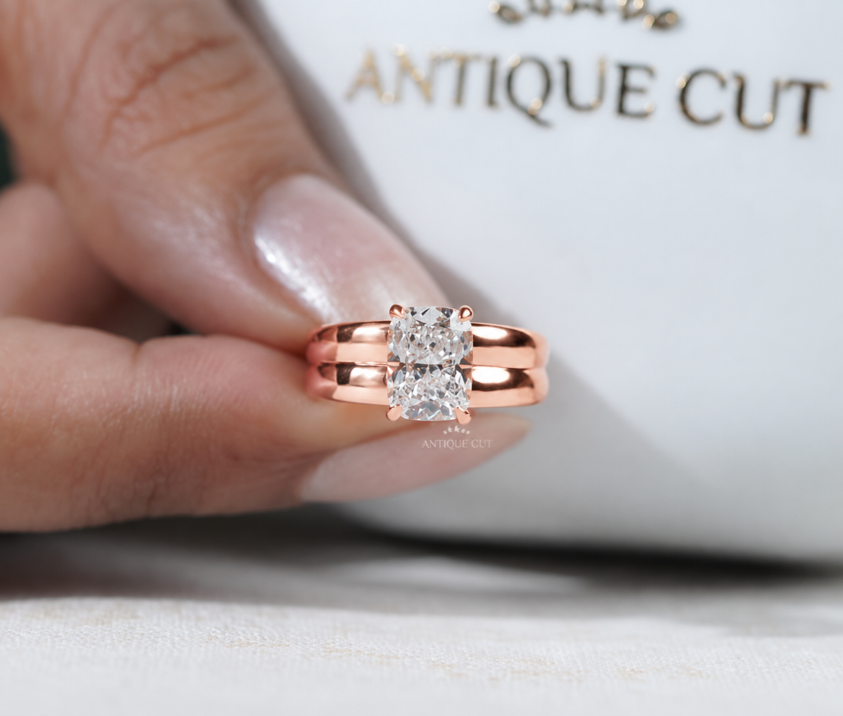 2.0 Carat Lab Grown Cushion Cut Solitaire Engagement Ring