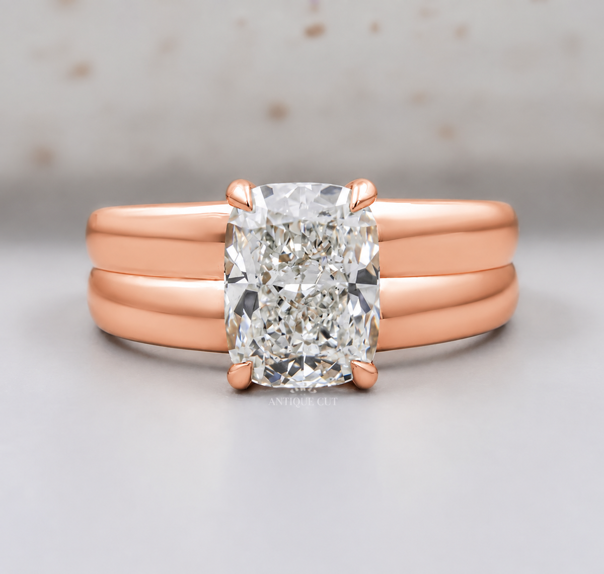 2.0 Carat Lab Grown Cushion Cut Solitaire Engagement Ring