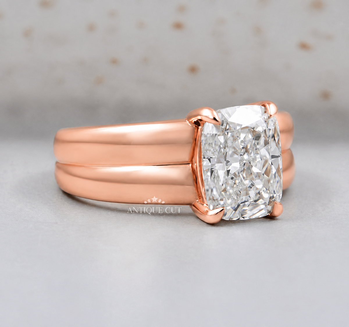 2.0 Carat Lab Grown Cushion Cut Solitaire Engagement Ring