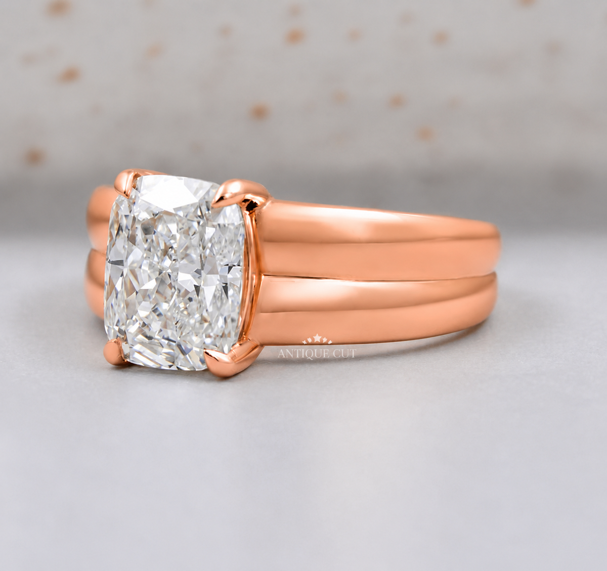 2.0 Carat Lab Grown Cushion Cut Solitaire Engagement Ring