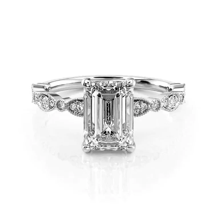 Vintage lab-grown diamond engagement ring