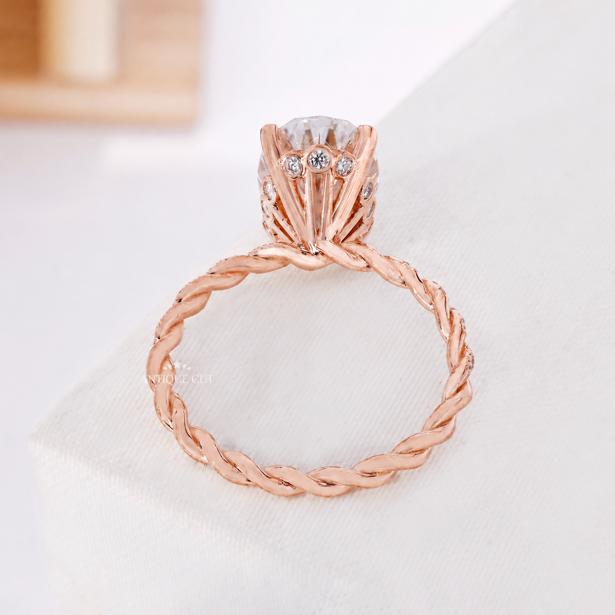 6.00 Carat Oval Diamond Engagement Ring With Hidden Halo & Twisted Band | IGI Certified
