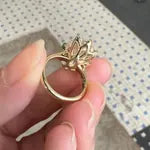 7.10ct E VS1 oval engagement ring, 14k yellow gold