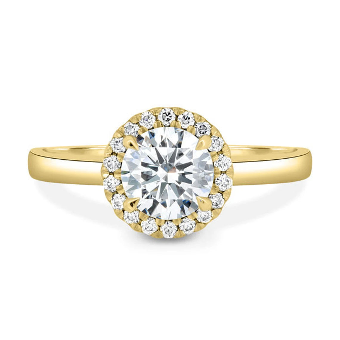 1.45tcw Round Lab Grown Diamond Halo Engagement Ring | 1.25ct Center | IGI Certified
