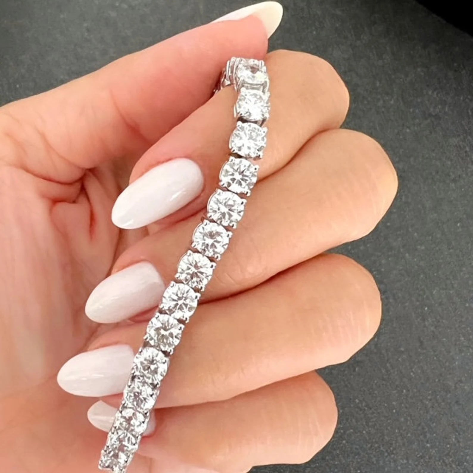 Round Lab grown Diamond Tennis Bracelet, EF Color, VS Clarity, Exquisite Diamond Jewelry