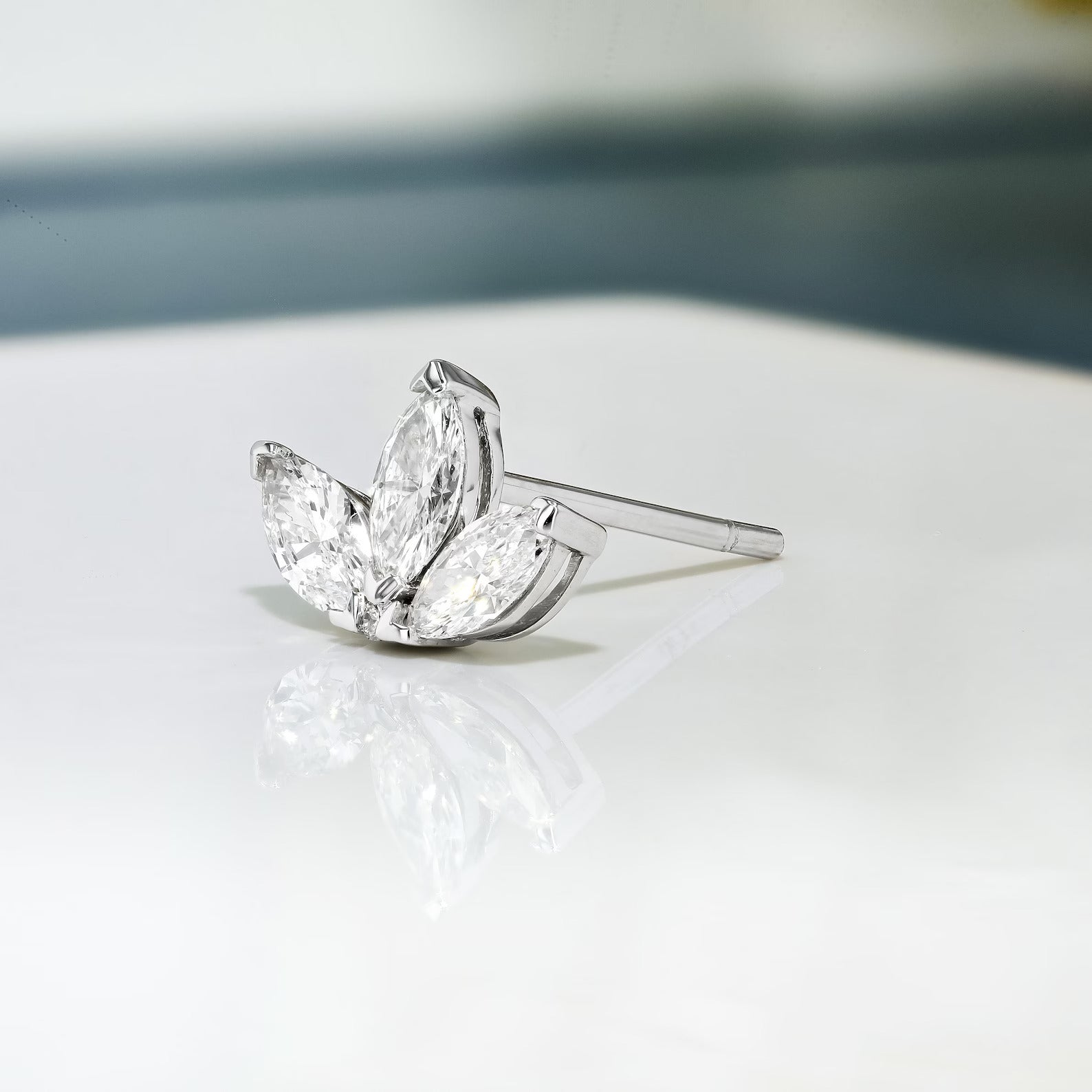 Lotus Flower Marquise Lab grown Diamond, EF Color, VS Clarity, IGI Certified