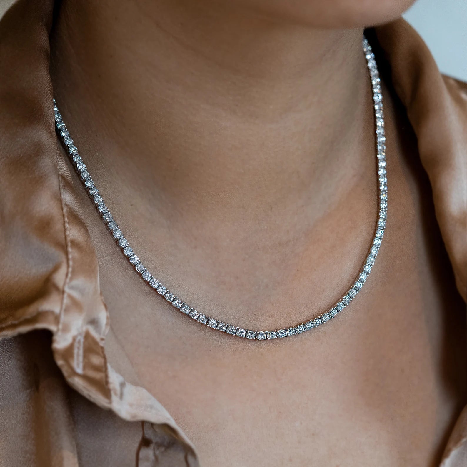 10 Carat Diamond Tennis Necklace