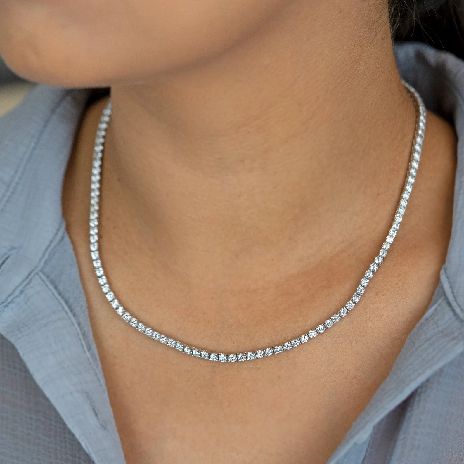 10 Carat Diamond Tennis Necklace