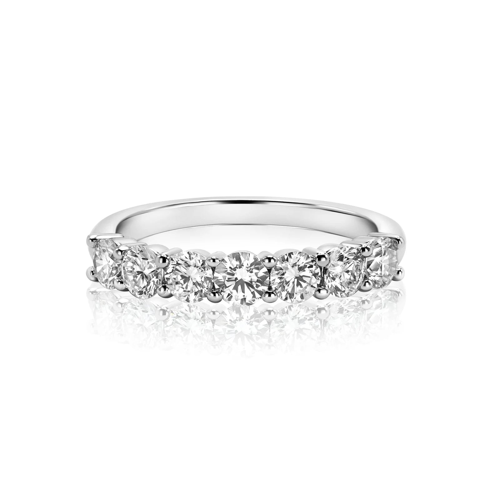 1 CTW White Gold Lab-Created 7 Stone Ring
