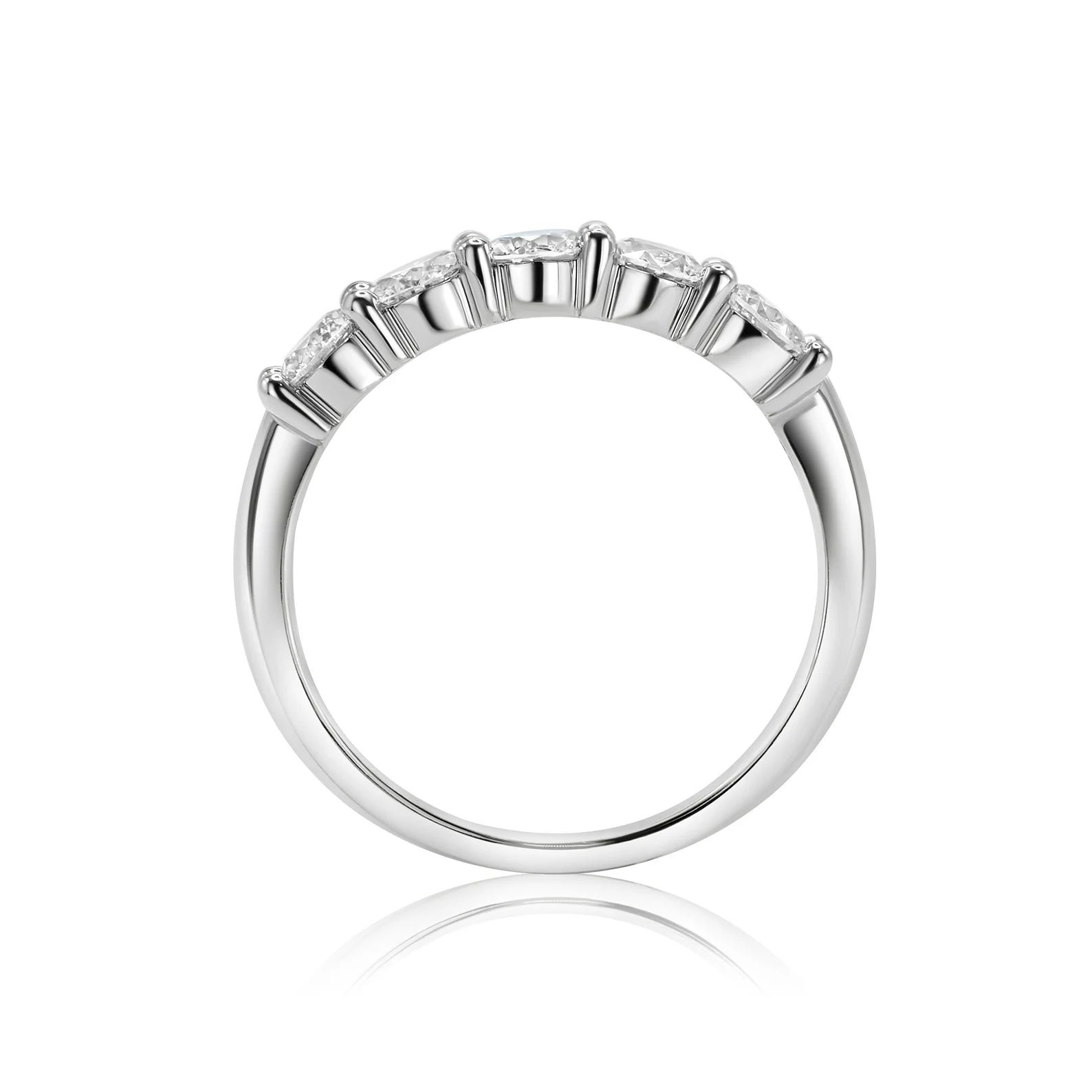 1 CTW White Gold Lab-Created 5 Stone Ring