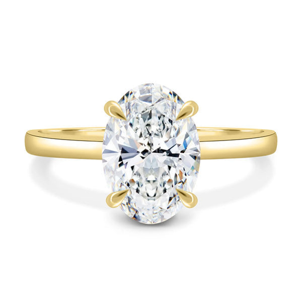 Oval cut lab grown diamond engagement ring