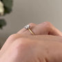 Close up of cushion cut diamond setting
