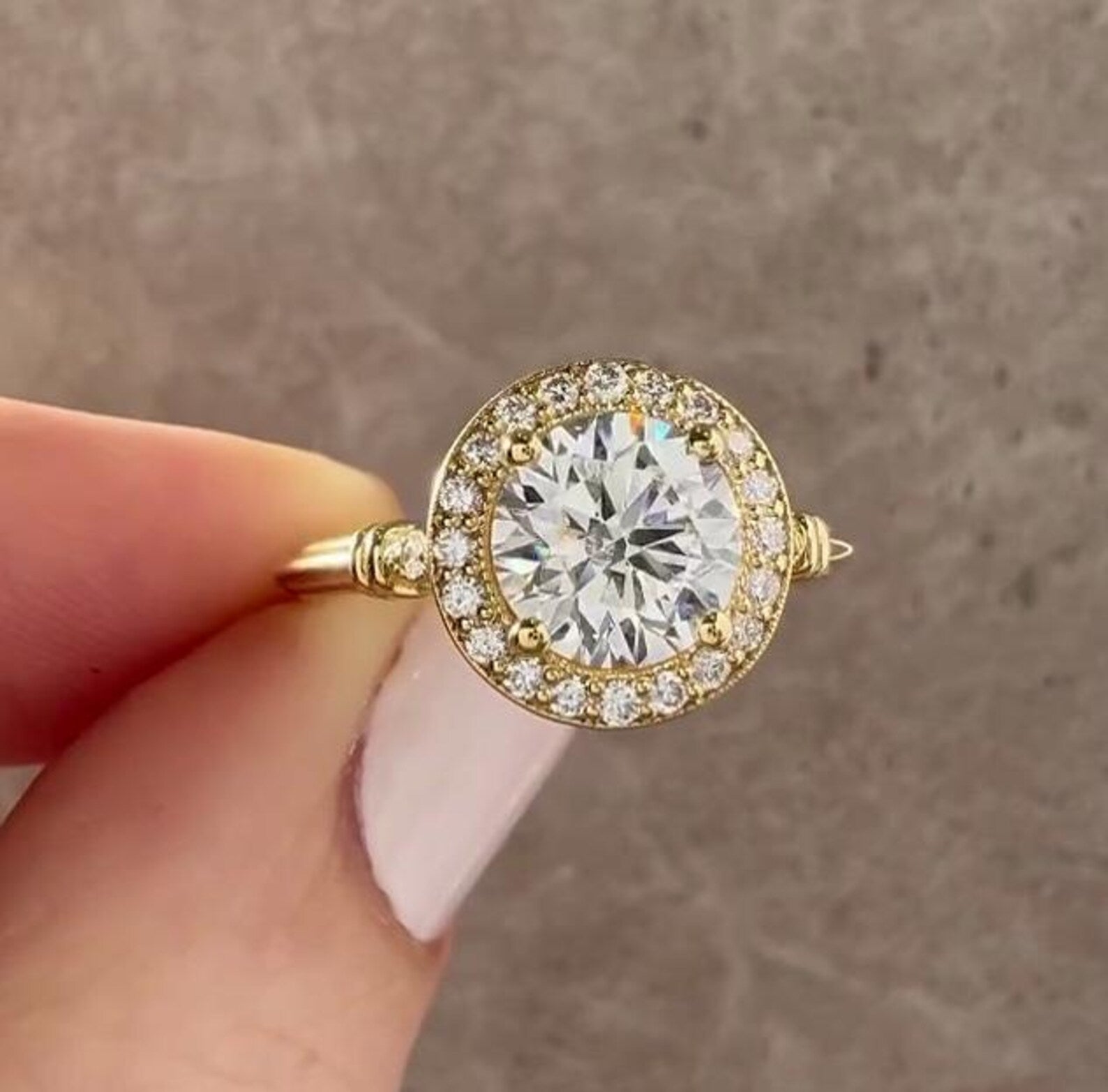 Round 1.80tcw Lab Diamond Vintage Style Ring  | IGI Certified | D-E-F | VVS–VS