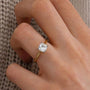 Cushion cut diamond ring with two tone design