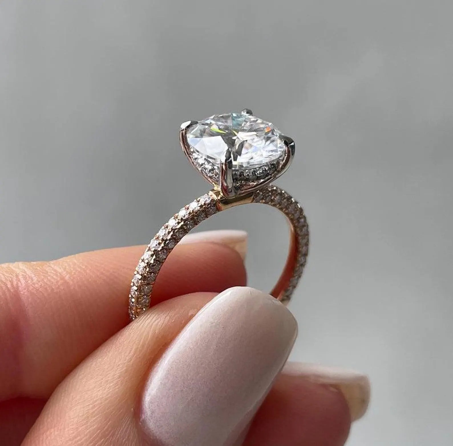 3.60tcw Round Lab Diamond Hidden Halo Engagement Ring | IGI Certified | D-E-F | VVS–VS