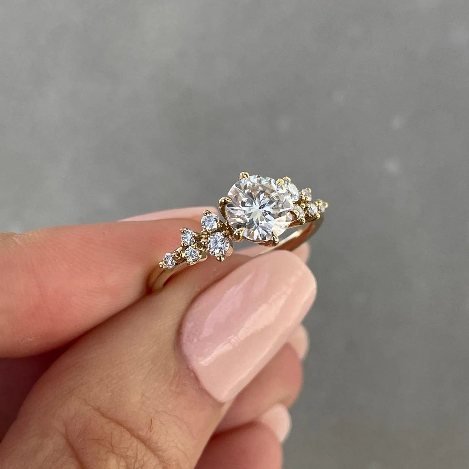 Round 2.24tcw Lab Grown Diamond, Three Stone Diamond Solitaire Engagement ring