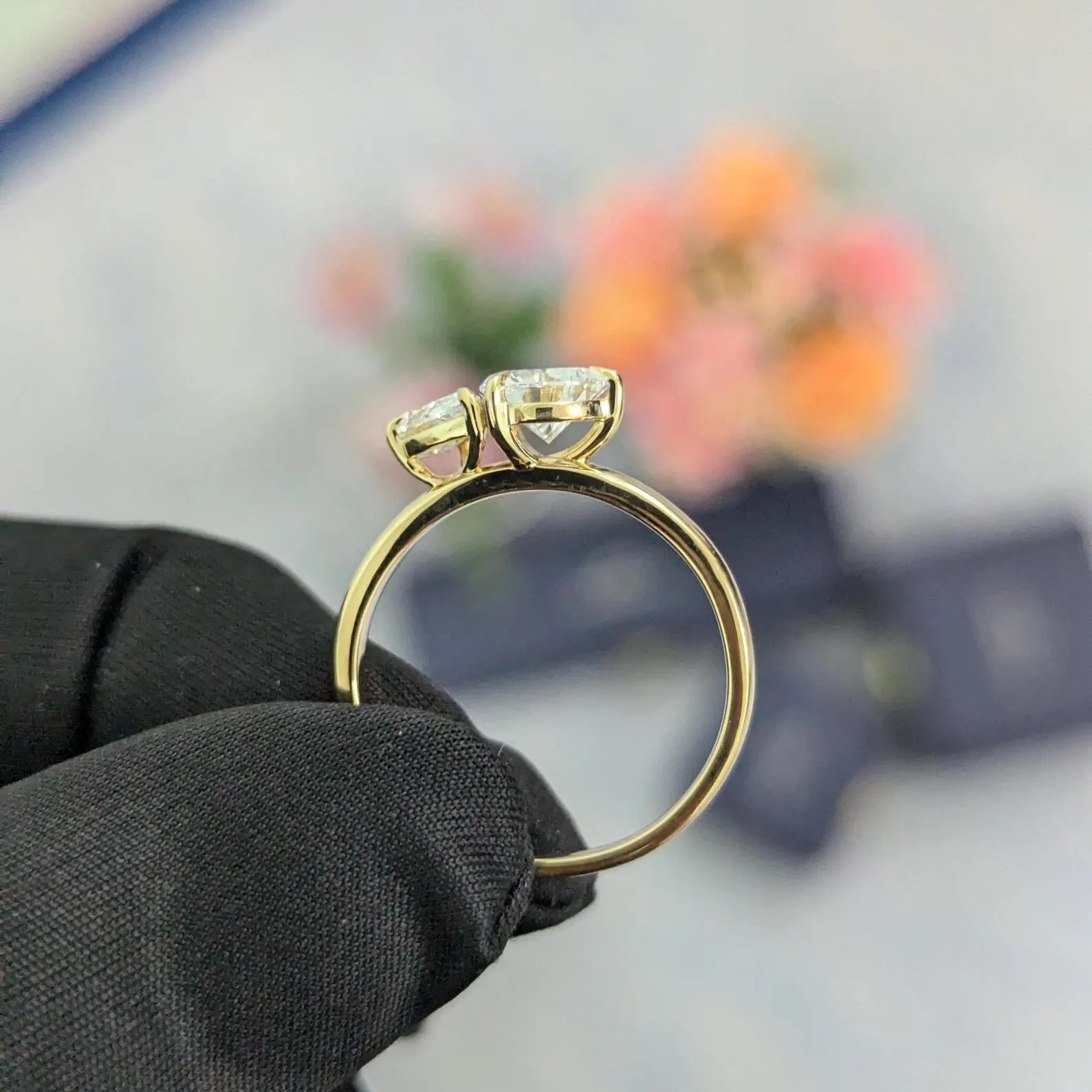 Double Pear 2.50tcw Lab Diamond Toi et Moi Ring | IGI Certified