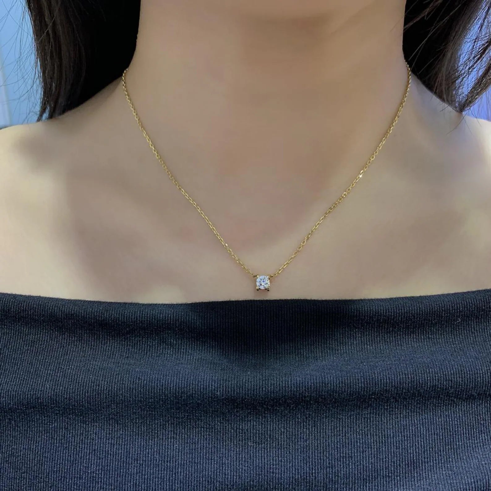 Round 0.40ct Lab Diamond C De Cartier Necklace | IGI Certified | EF VS | Custom Gold