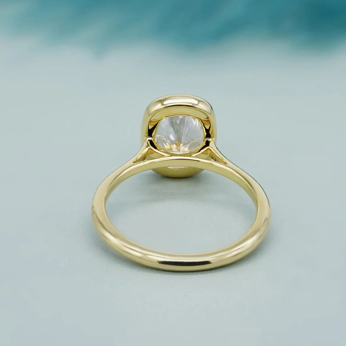 2.50 Carat Lab Grown Cushion Cut Engagement Ring With Bezel Setting