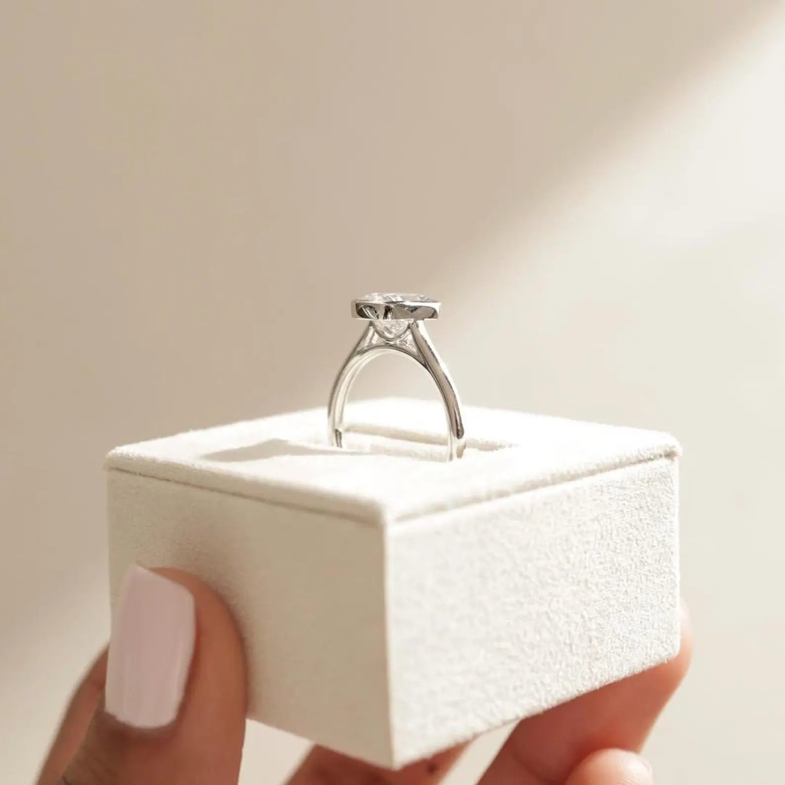 Elongated Cushion 1.80ct Lab Grown Diamond Engagement Ring | Bezel Set Solitaire | D-E-F Color | VVS–VS Clarity | IGI Certified