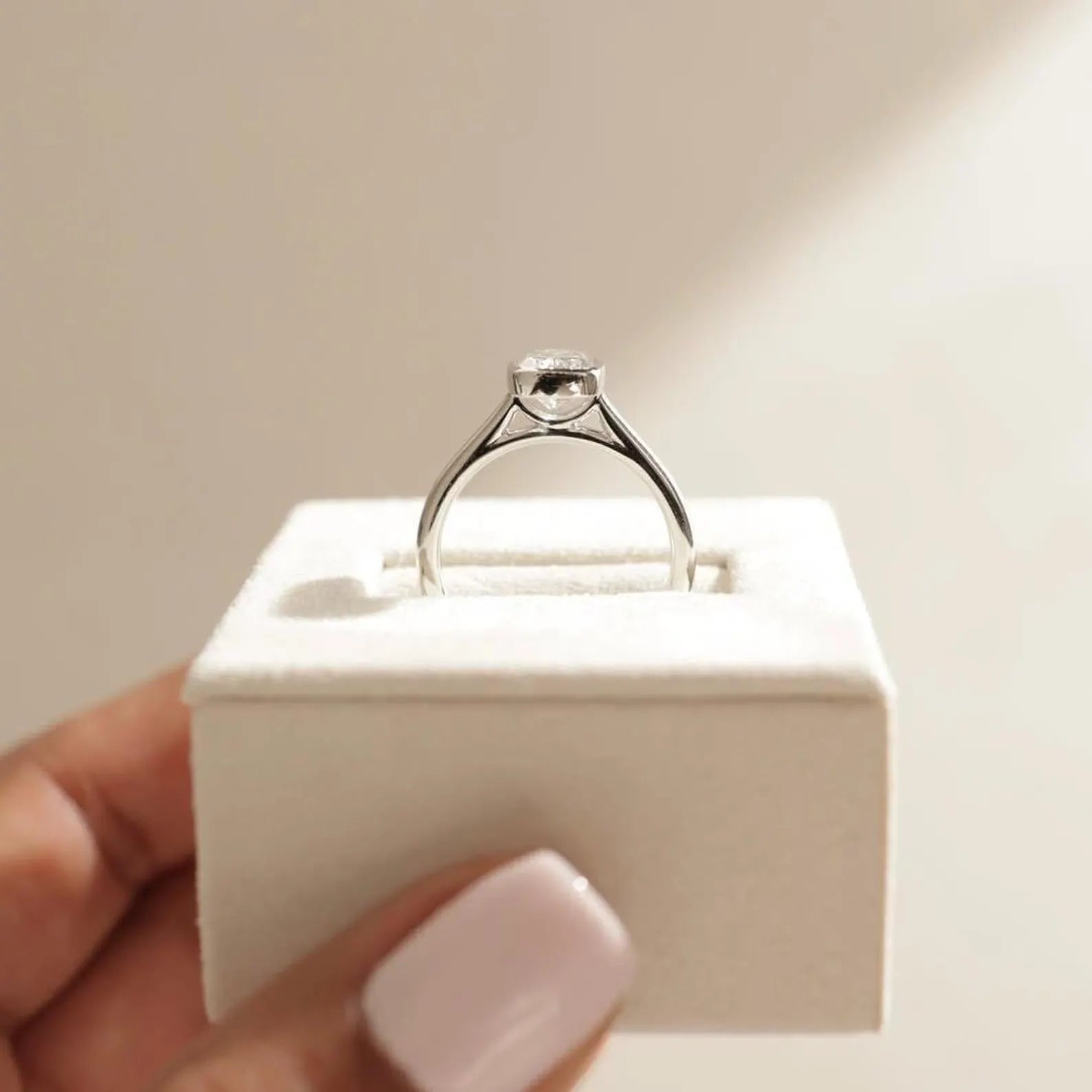 Elongated Cushion 1.80ct Lab Grown Diamond Engagement Ring | Bezel Set Solitaire | D-E-F Color | VVS–VS Clarity | IGI Certified