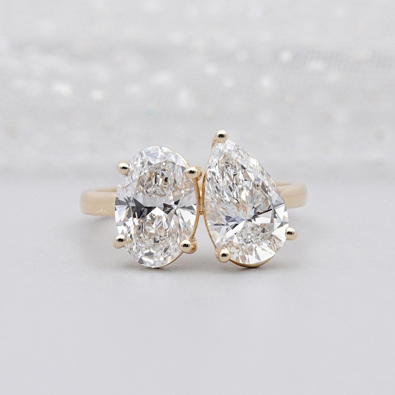 Oval Pear Diamond Ring Toi Et Moi | IGI Certified