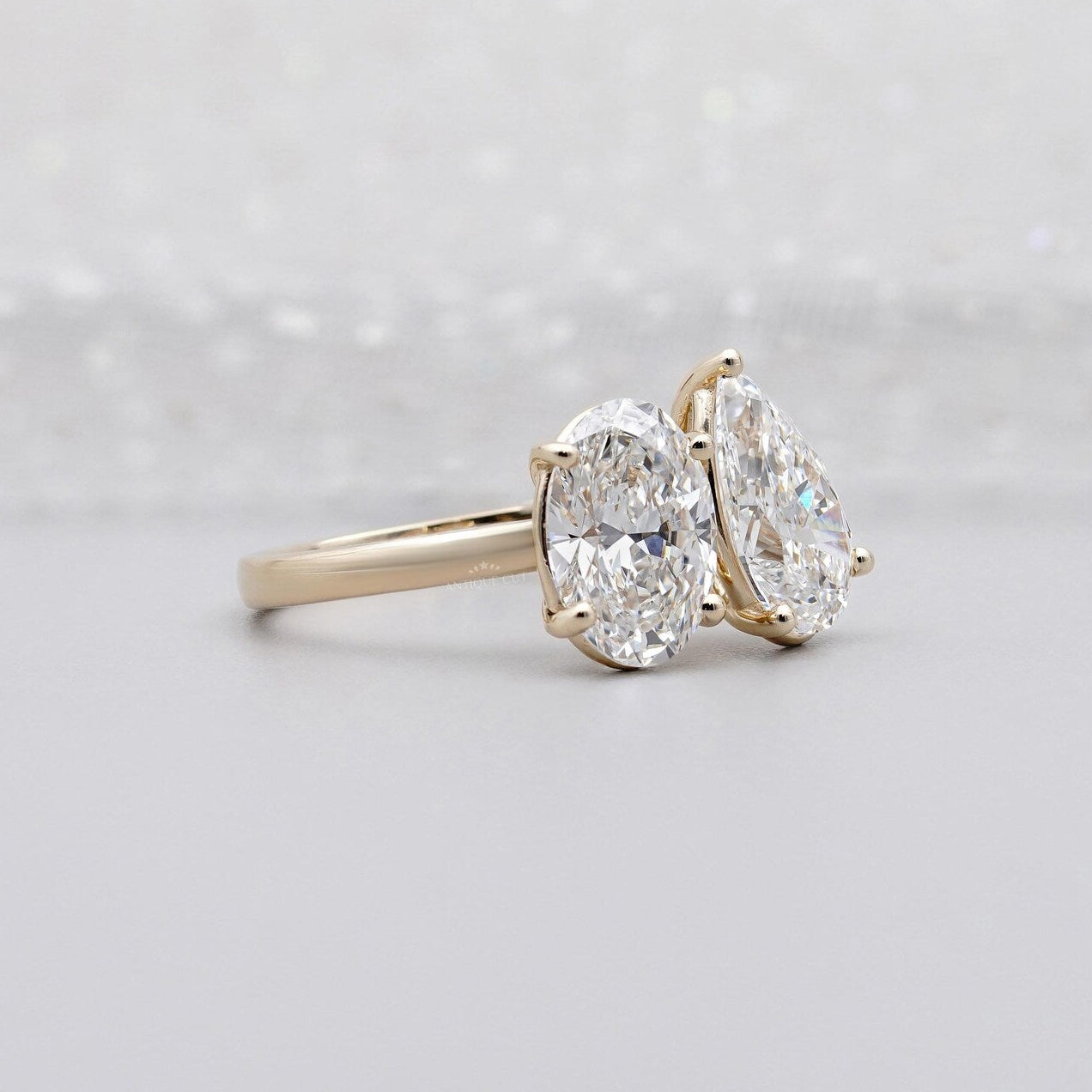 Oval Pear Diamond Ring Toi Et Moi | IGI Certified
