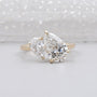 1.30ct Pear Cut Engagement Ring • 0.30ct Pear Side Stone • Two Stone Toi et Moi Ring • 14K Gold Pear Diamond Bypass Ring