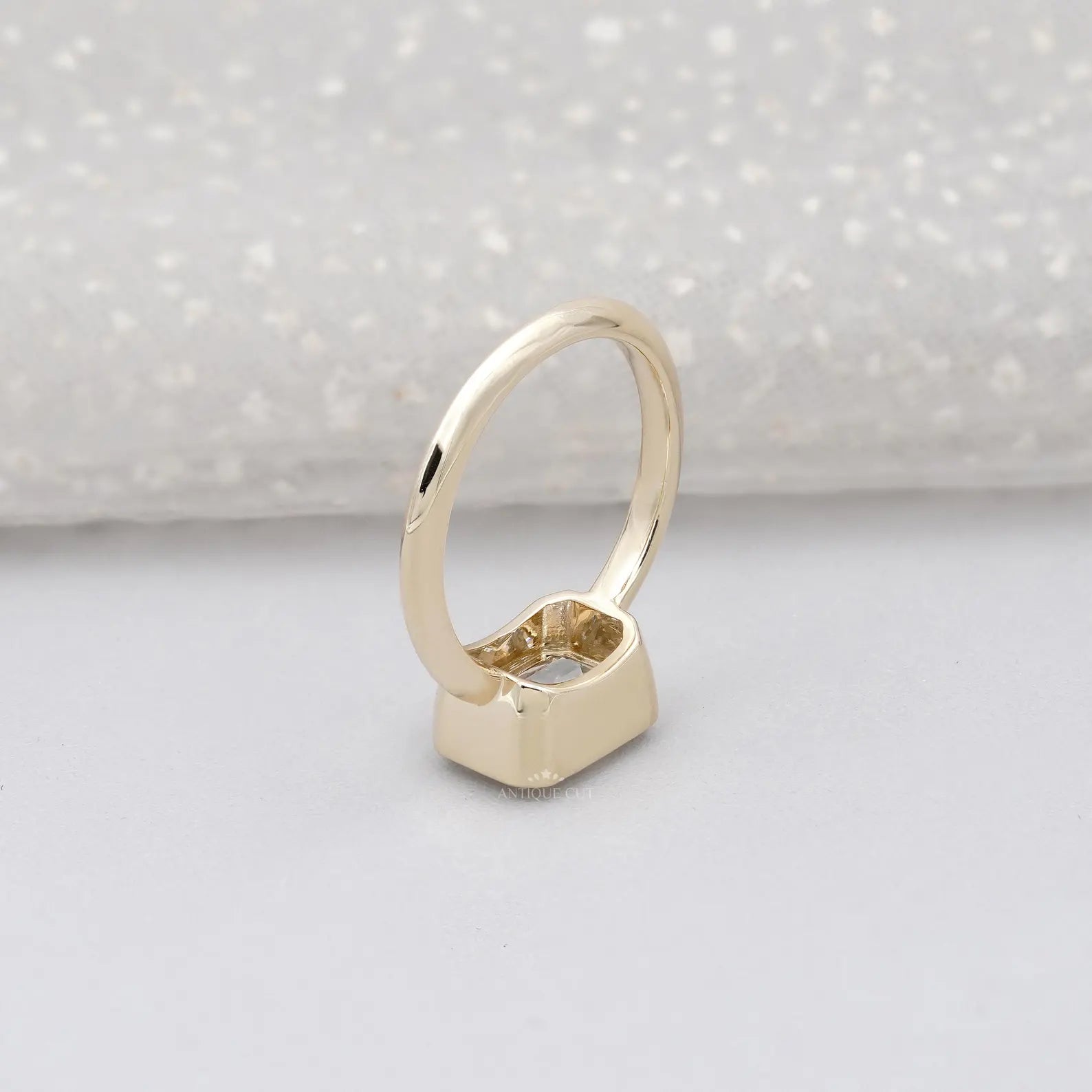 Emerald Cut 3.00ct Lab Grown Diamond East-West Engagement Ring | Bezel Setting | IGI Certified