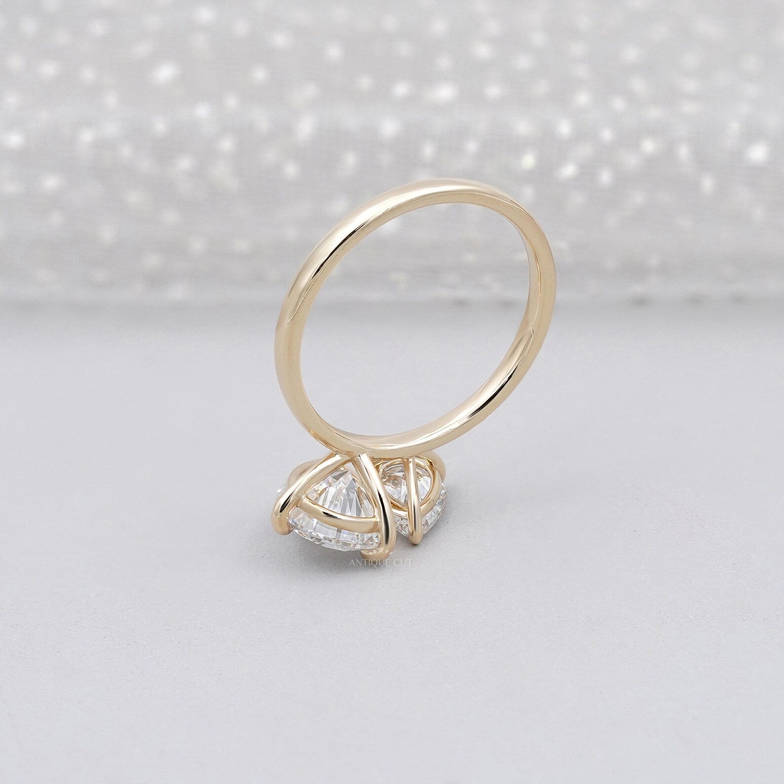 1.30ct Pear Cut Engagement Ring • 0.30ct Pear Side Stone • Two Stone Toi et Moi Ring • 14K Gold Pear Diamond Bypass Ring